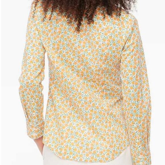J. Crew Factory Women’s Lightweight Cotton Shirt Signature Fit Peaches Print S - Picture 2 of 10
